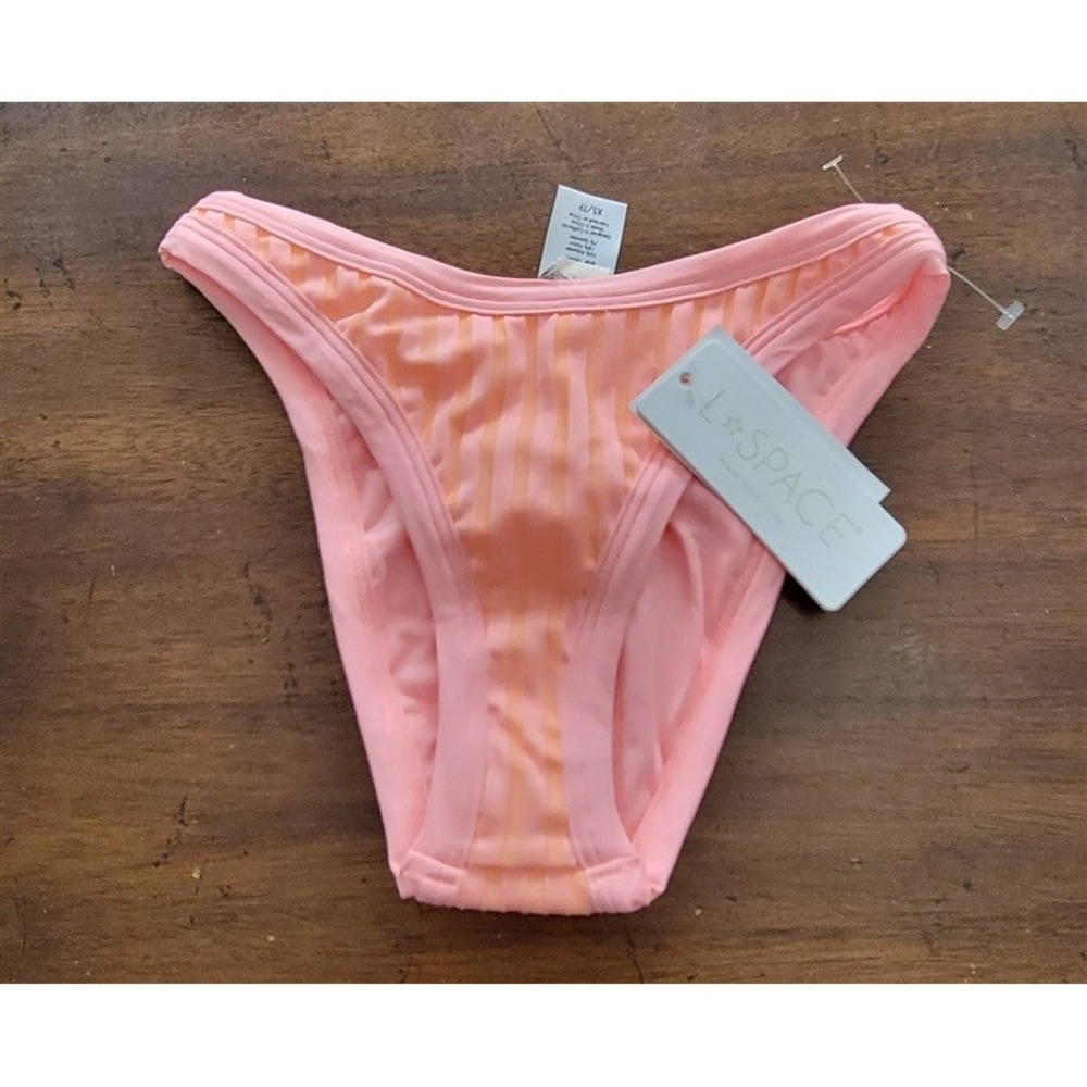 NWT L*Space XS Foley Bitsy Bikini Bottom CPL Pink 123312